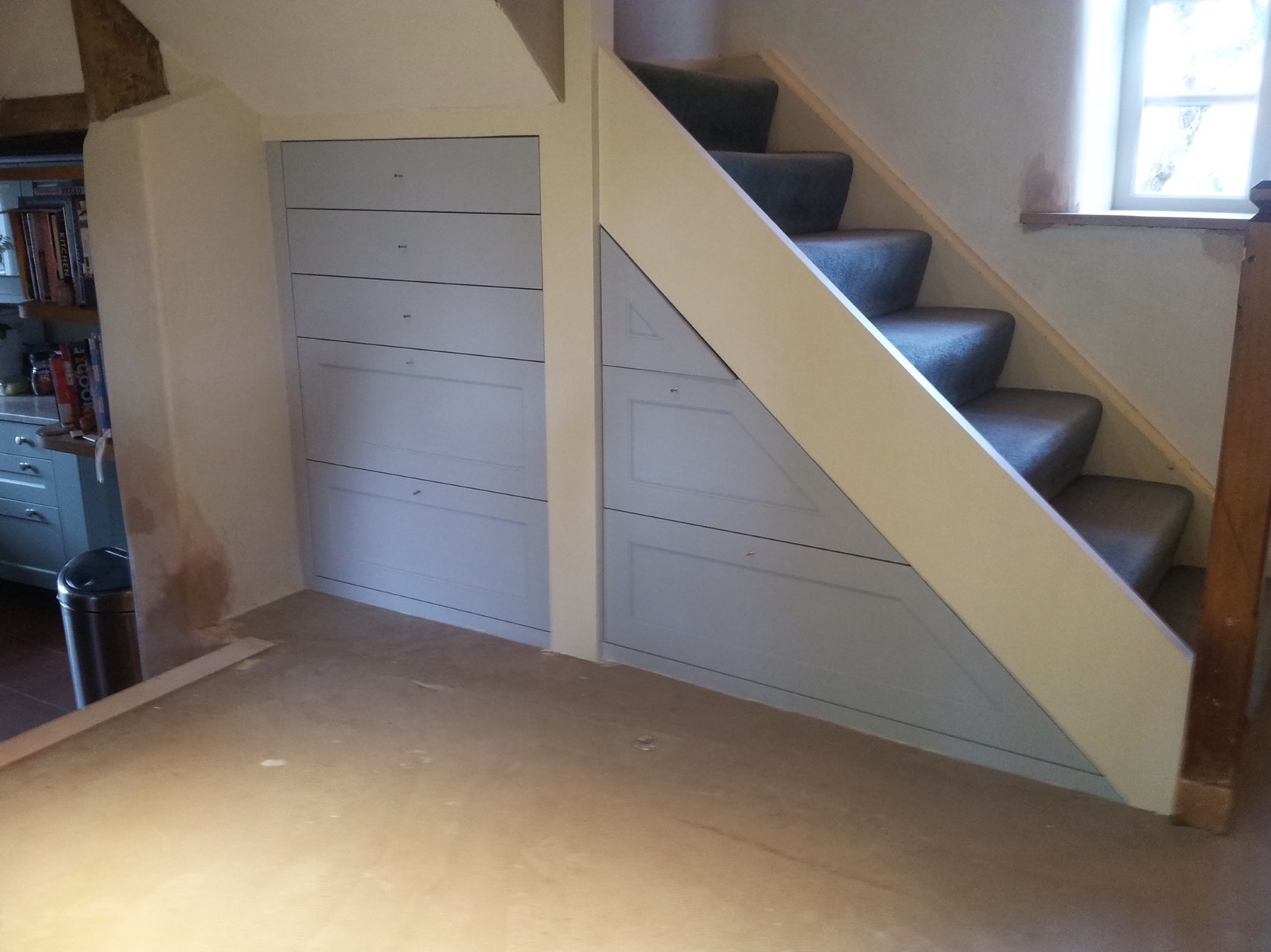 Under stairs storage drawers handpainted oak drawers chalgrove oxfordshire 2