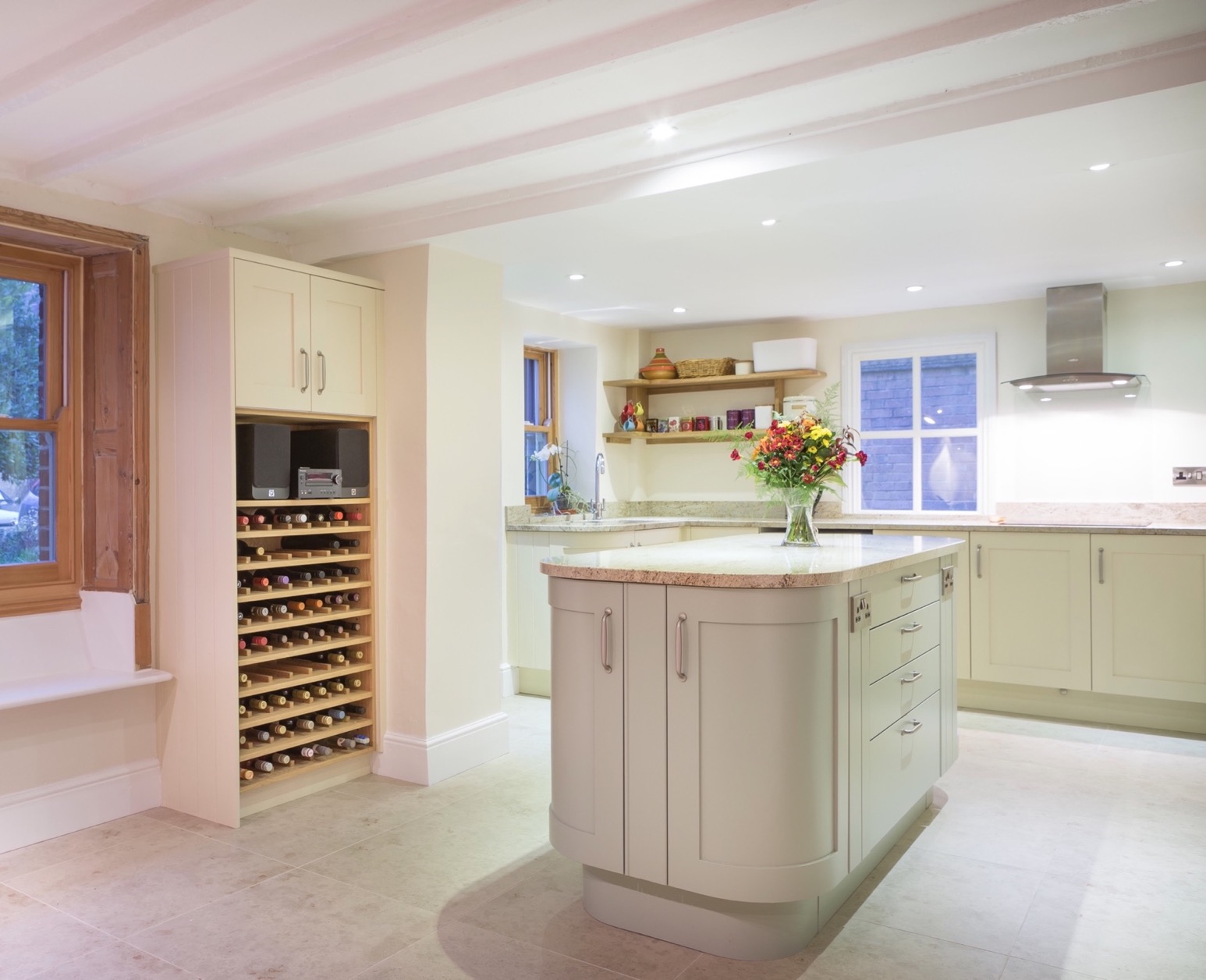 bespoke wine storage handpainted kitchen with