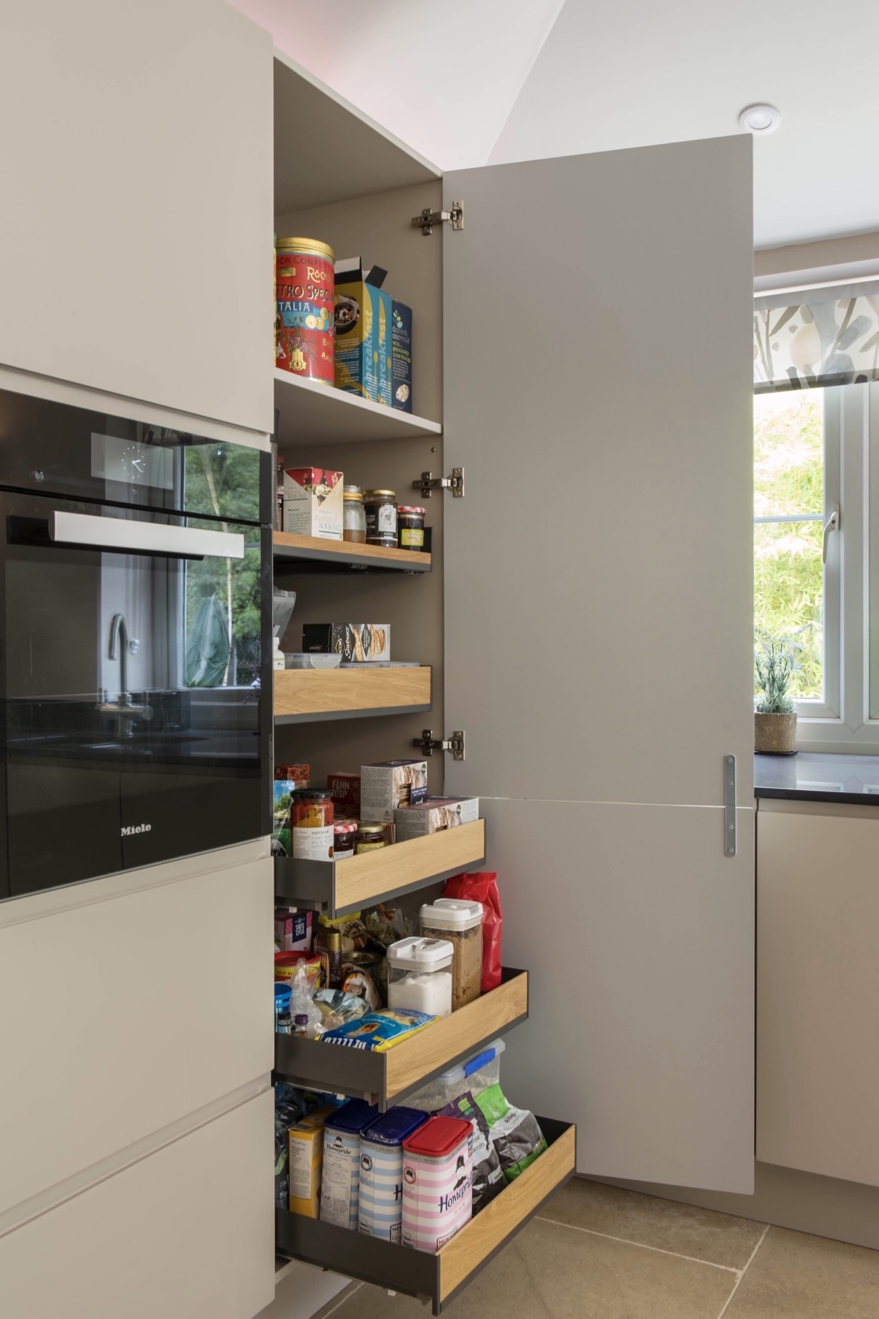 oak larder food drawer storage princes risborough longwick bespoke kitchen