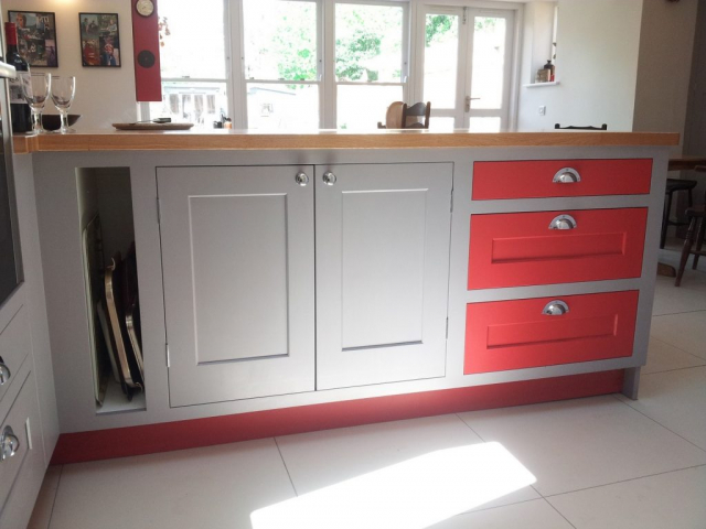 painted kitchen bespoke oxford oak worktops eye level oven oxfordshire 1024x767